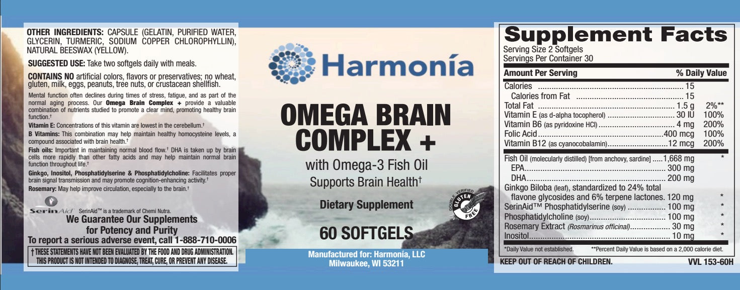 Omega Brain Complex+ with SerinAid® for Cognitive Focus and Performance